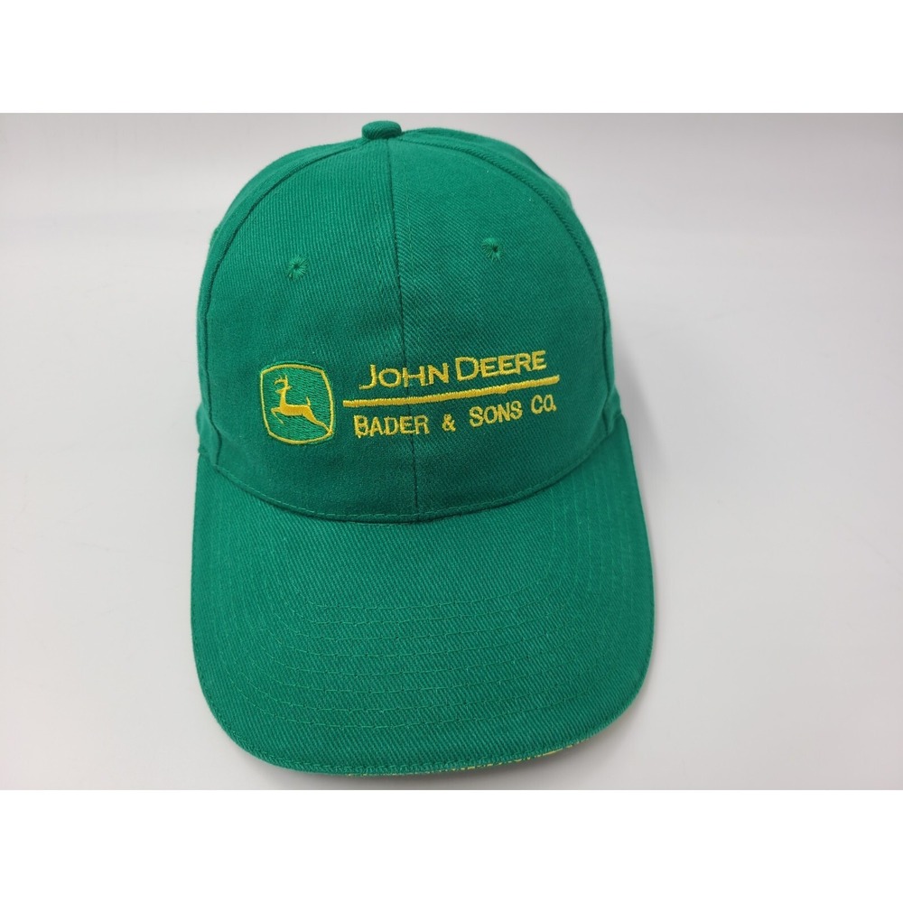 John Deere Bader & Sons Co Cobra Adjustable Hat Cap Farm Dealer Dealership Green